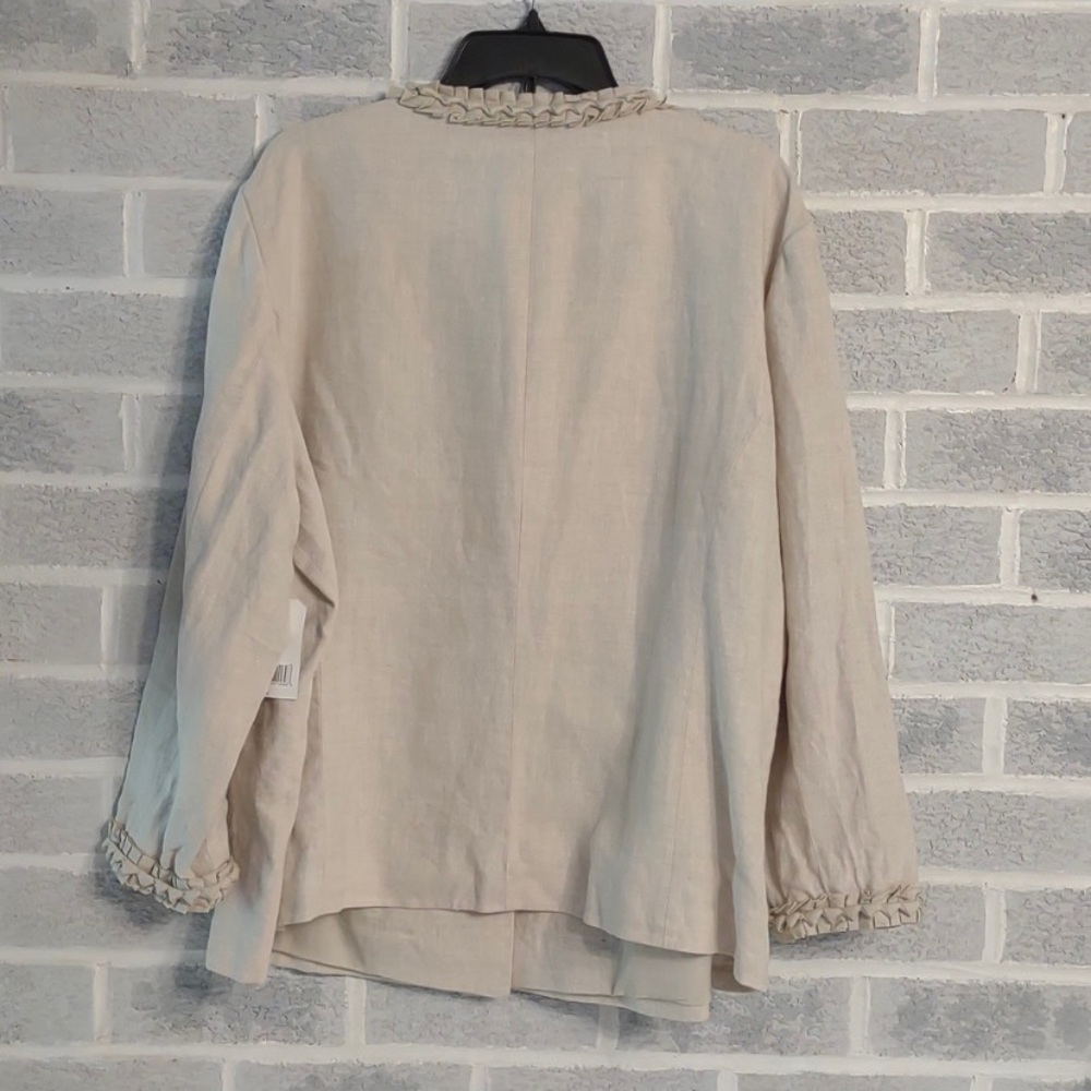 Liz Claiborne Women's 100% Linen Cream  Button Down Shacket Size 2X NWT